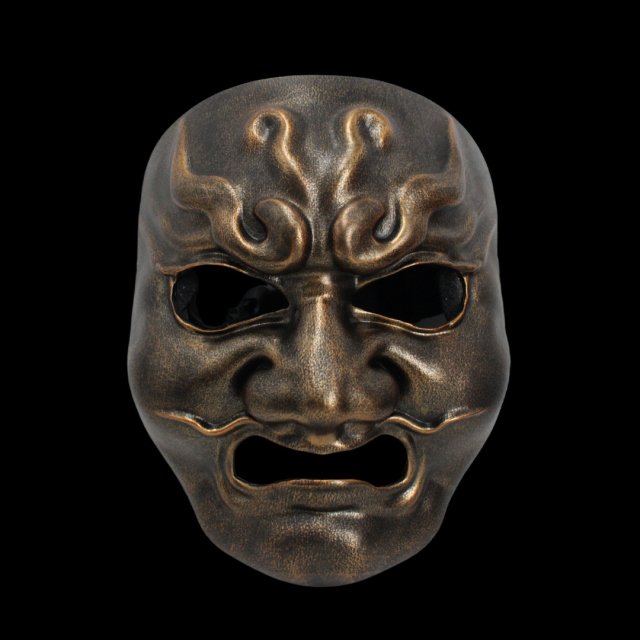 Handmade Chinese Mythical King Arhat Grimace Mask - Unique Resin Craft Party Mask
