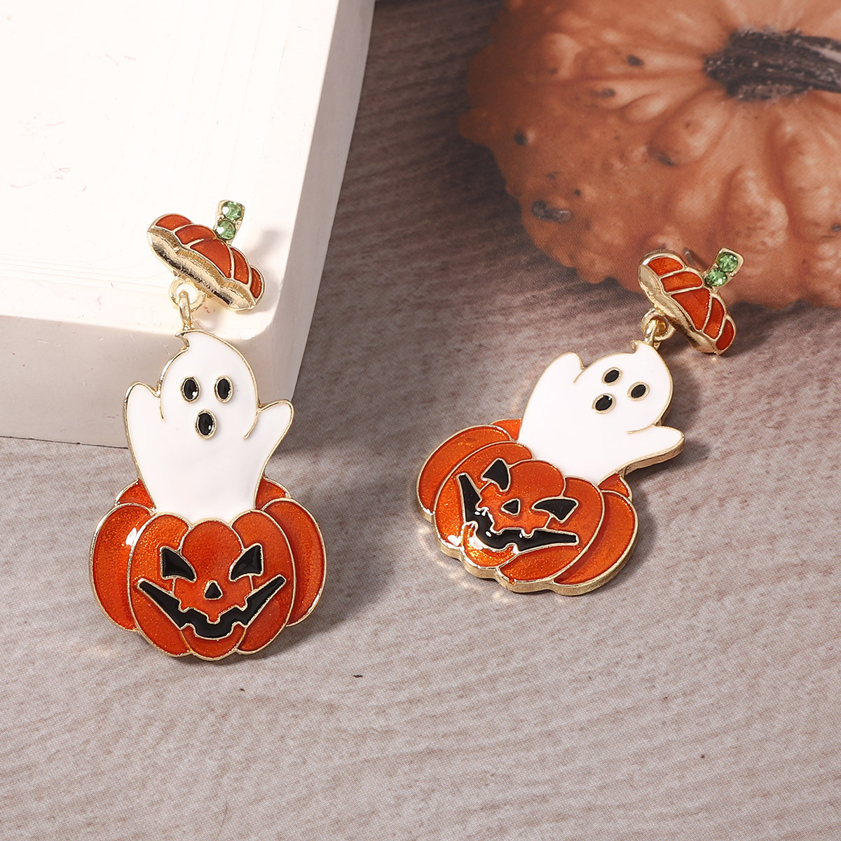 Halloween Pumpkin Earrings - Image 2