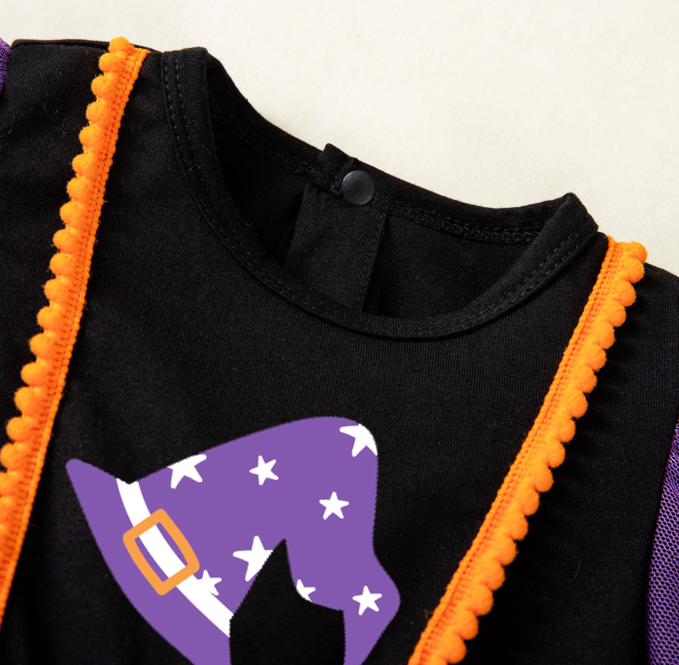 Purple Tiered Witch Dress for Toddler Girls Halloween - Image 3
