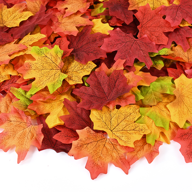 100 Pcs Artificial Maple Leaves - Perfect for Fall Decorations