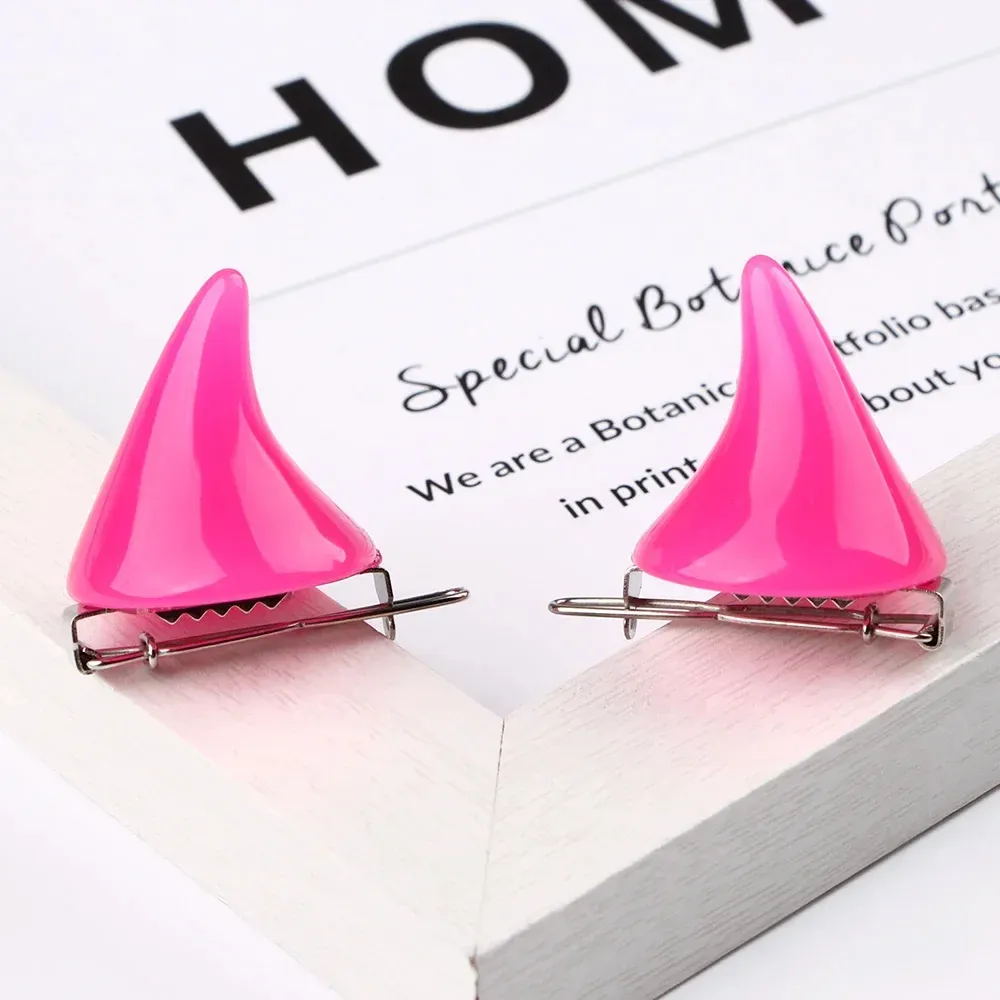 Halloween Demon Horn Hair Clips – Gothic Cosplay Costume Hairpins (1 Pair) - Image 2