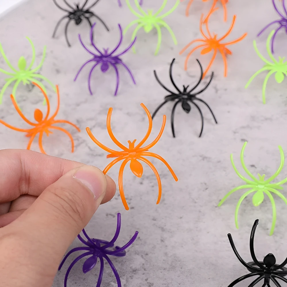 Halloween Spider Rings for Kids - 50Pcs Party Favors, Trick or Treat Accessories - Image 3