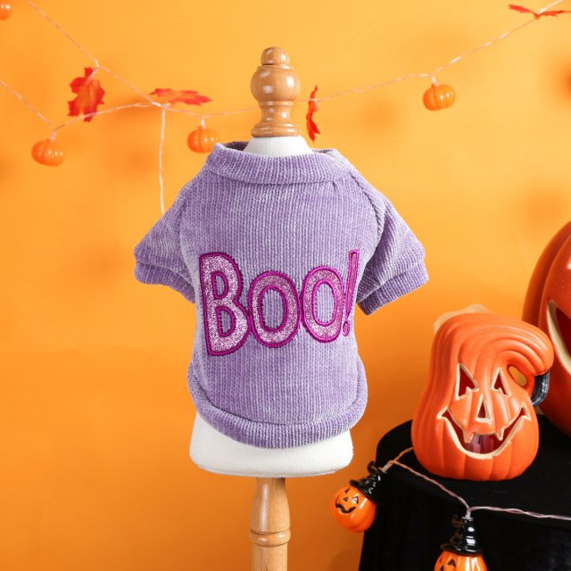 Halloween Purple Boo Pet Pullover for Dogs and Cats