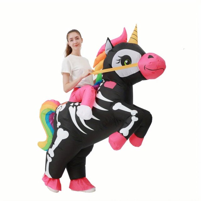 Inflatable Unicorn Ride-On Costume for Adults – Hilarious Party Outfit