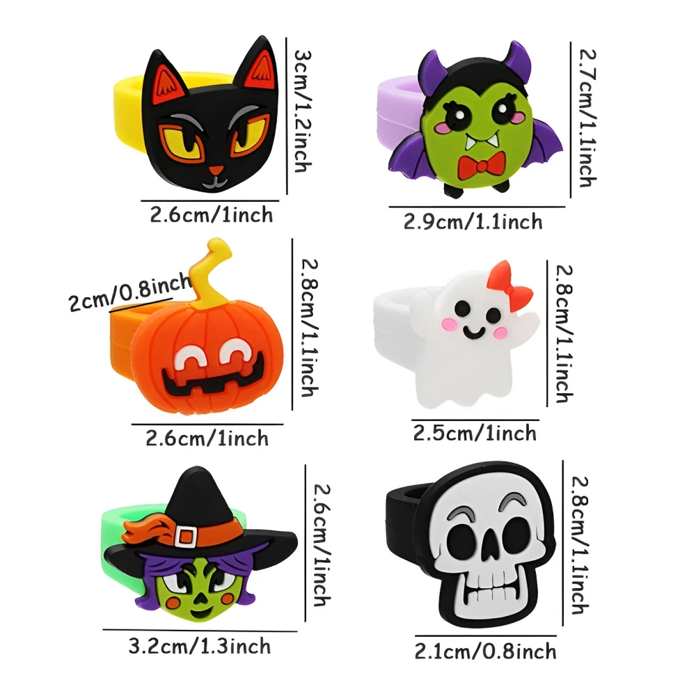 10pcs Halloween Rings & Bracelet Set - Cute Cartoon Party Accessories - Image 5