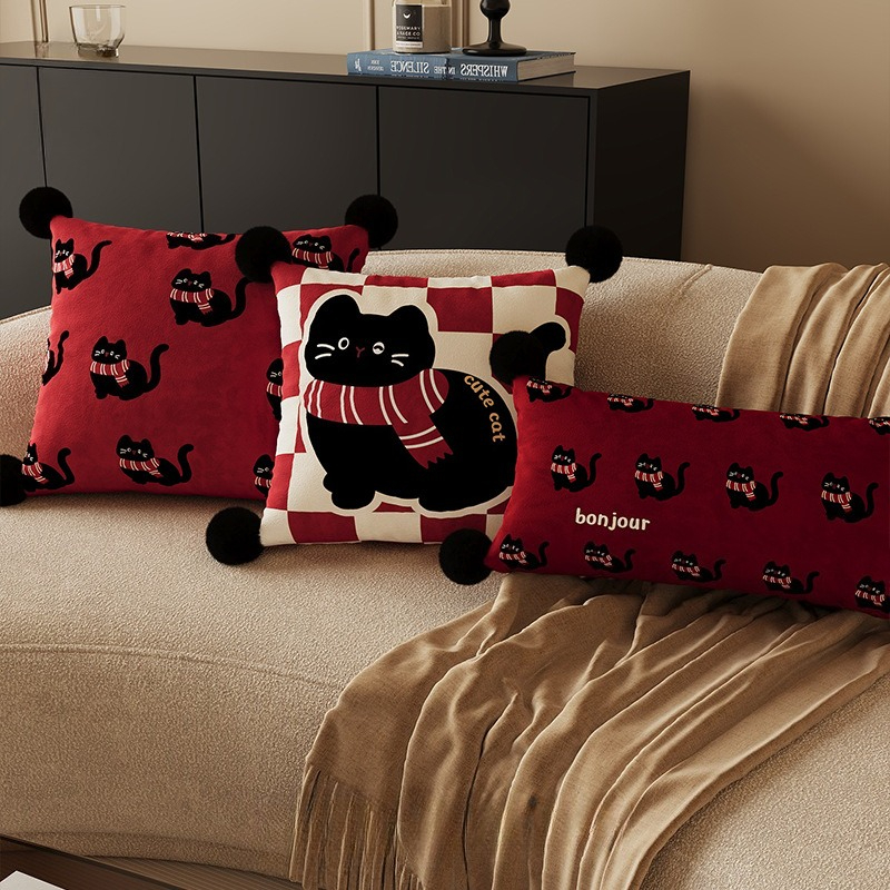 30x70in Dutch Velvet Lumbar Pillow Cover – Cute Cartoon Animal Print - Image 2