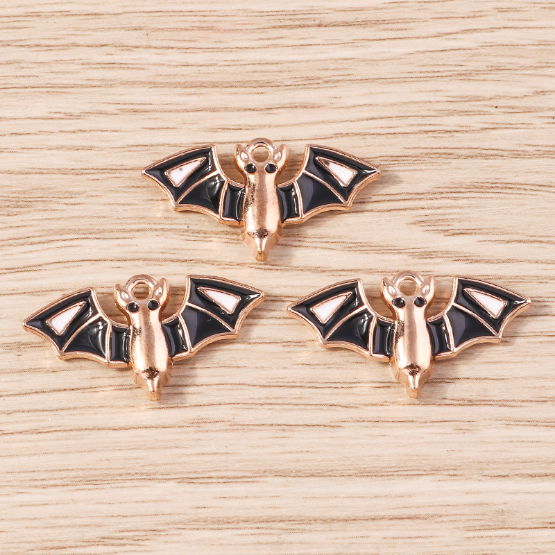 10pcs Halloween Bat Charms Enamel Pendants for DIY Jewelry Making - Image 5