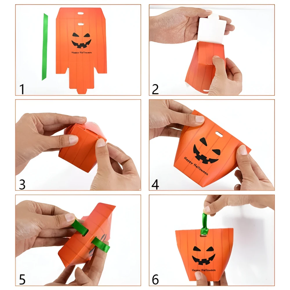 10Pcs Halloween Pumpkin Candy Boxes for Treats & Party Favors - Image 3