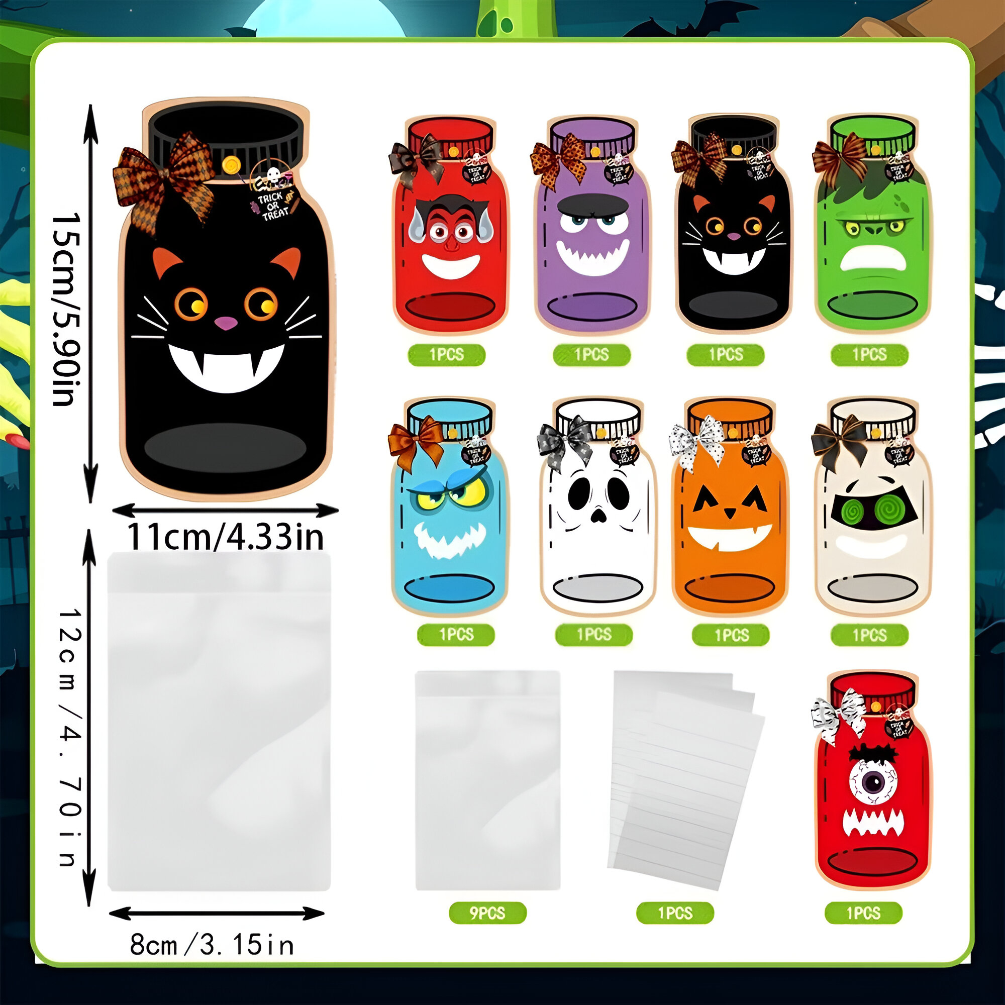 18PCS Halloween Candy Bags - Image 6