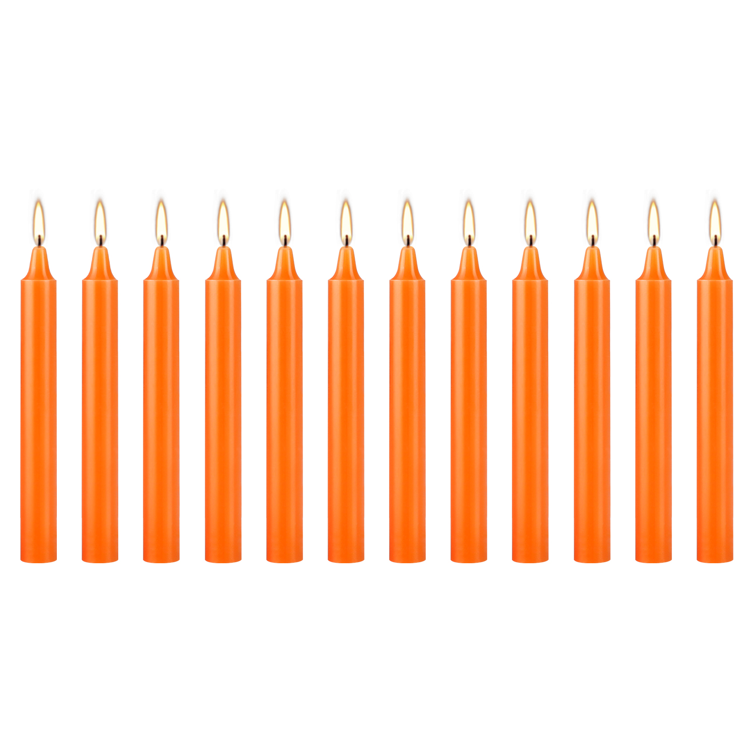 12 Pack Orange Taper Candles - Image 3