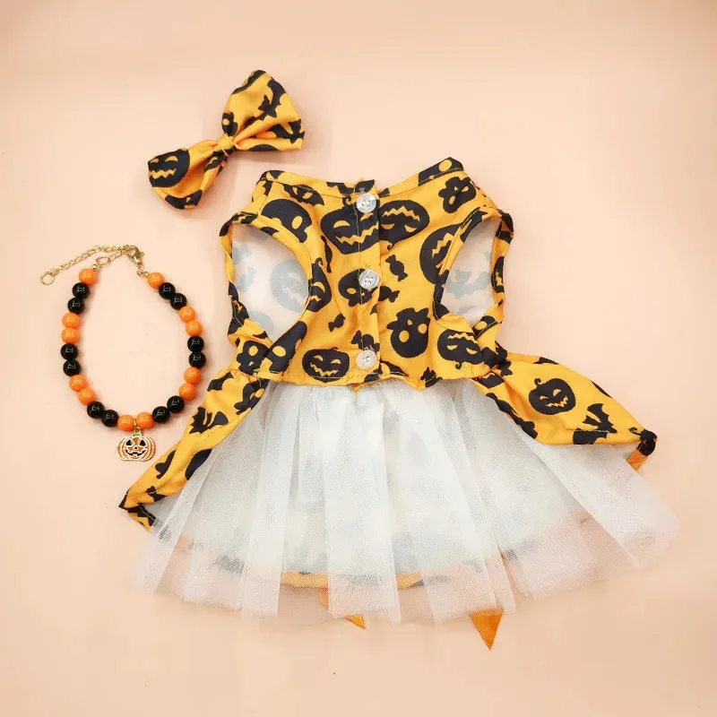 Halloween Pumpkin Dog & Cat Tutu Dress – Cute Pet Princess Costume - Image 2
