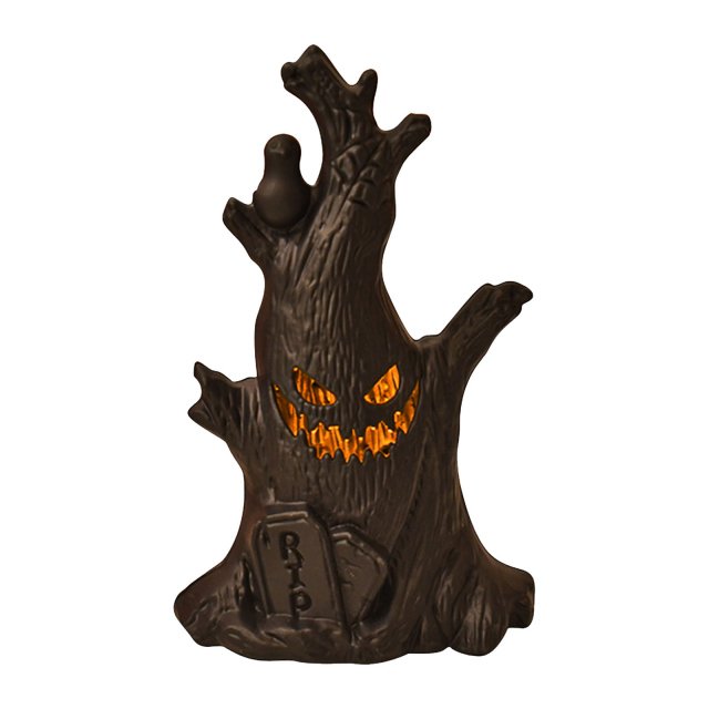 Halloween Tabletop Tree Resin Decor - Spooky Mini Garden Accessories