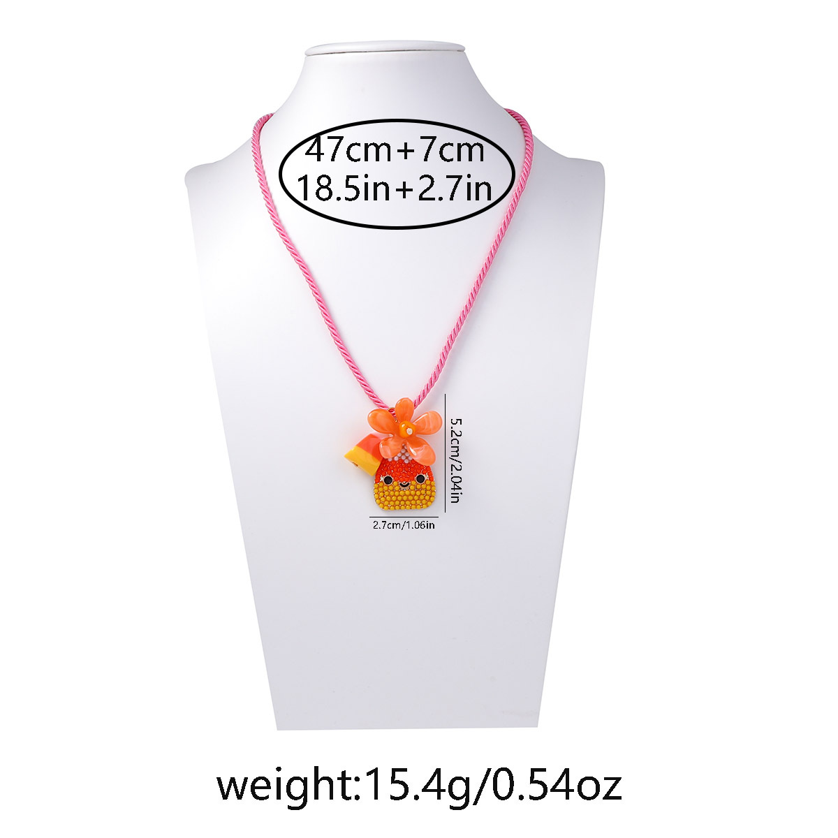 Halloween Pumpkin Pendant Rope Necklace - Image 5