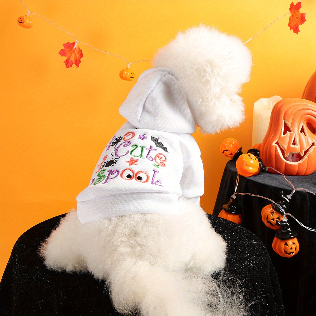 Halloween Pet Hoodie Sweater with Funny Embroidery for Dogs and Cats - Image 2
