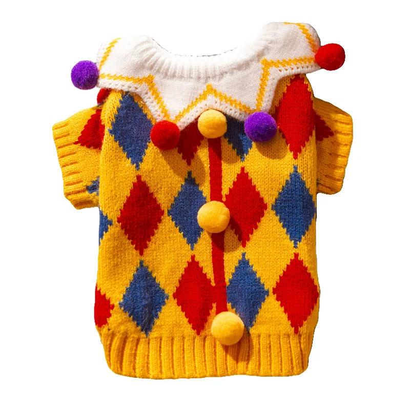 Clown Dog Sweater with Hat - Image 6