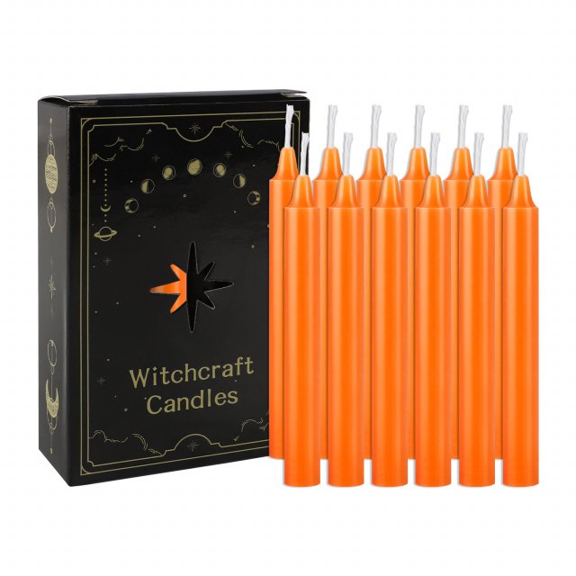 12 Pack Orange Taper Candles