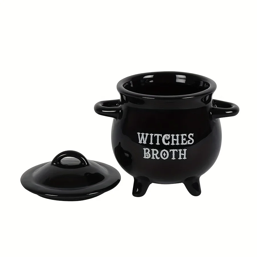 Witches Brew Cauldron Mug with Lid & Spoon Set - Large Ceramic Stockpot Mug - Image 5
