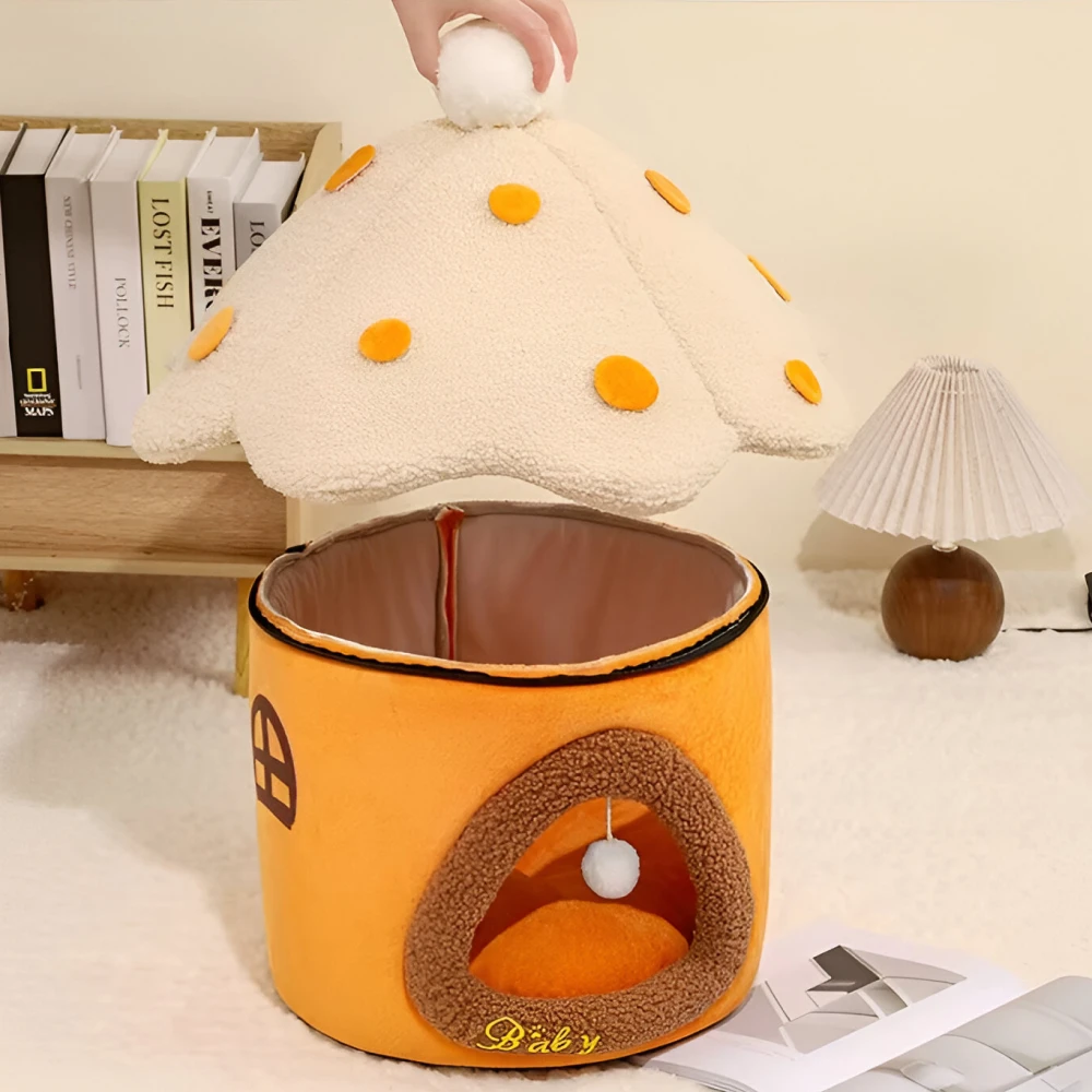 Cozy Detachable Pet Cave Bed for Cats & Small Dogs – Washable Nest - Image 7