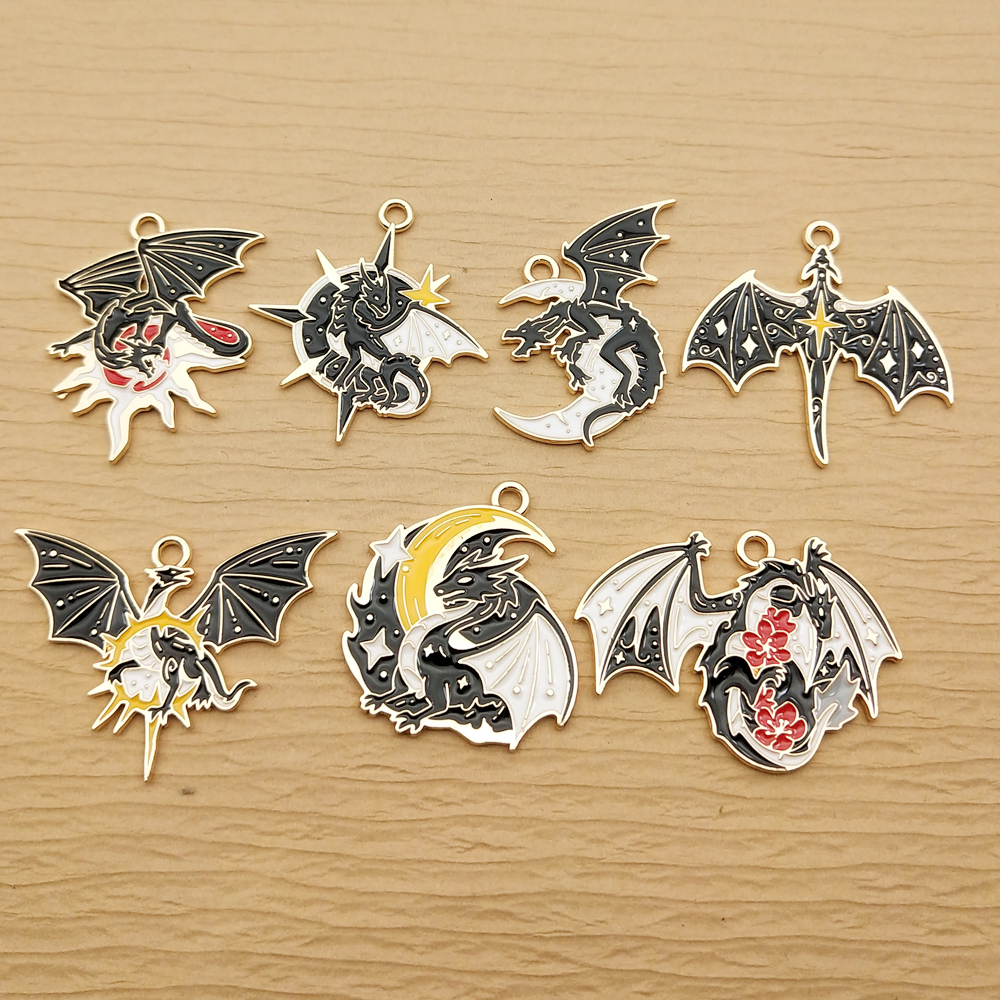 10-Piece Gold Plated Dragon Charms for Jewelry Making - Image 5