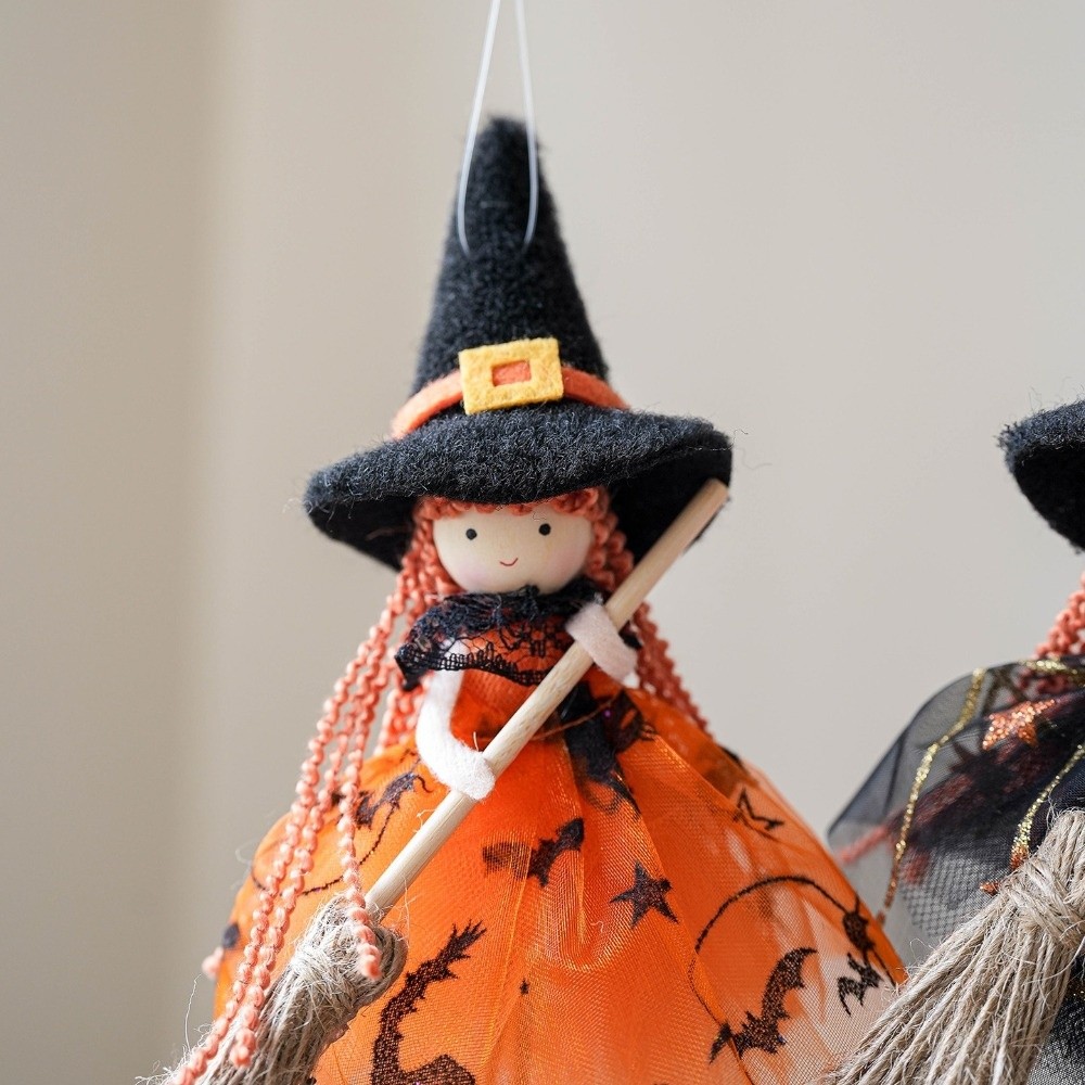 Hanging Broom Girl Angel Pendant for Halloween Decor - Image 5