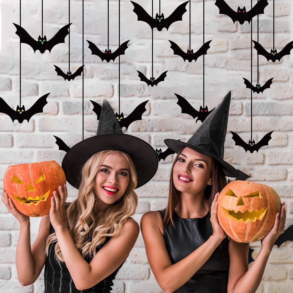 Realistic Hanging Bat Decorations for Halloween Parties