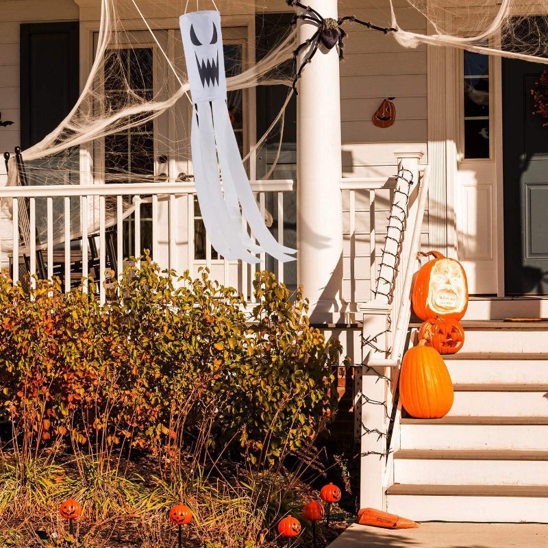 Spooky Ghost Windsock - Halloween Yard and Garden Decoration - Image 5