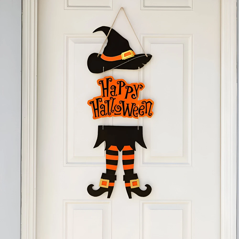 Halloween Witch Legs Hanging Ornaments – Spooky Paper Décor Set of 3 - Image 2