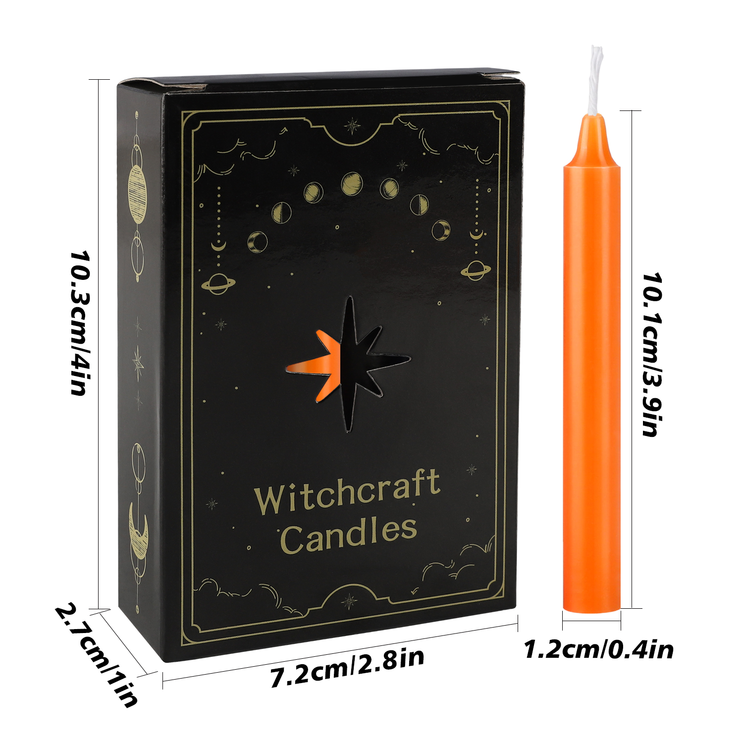 12 Pack Orange Taper Candles - Image 5