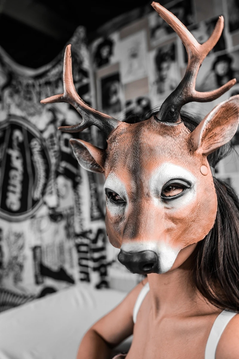 Adult 3D Animal PU Foam Deer Mask for Carnival, Party & Role Play - Image 2