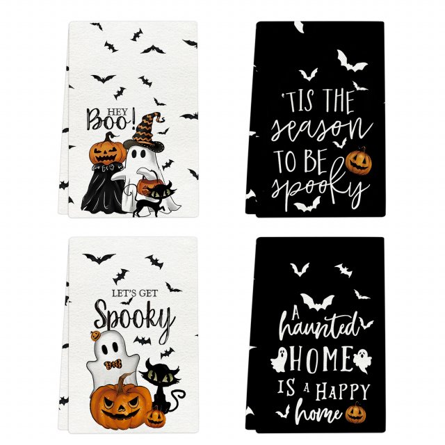 Halloween Kitchen Towels Set of 4