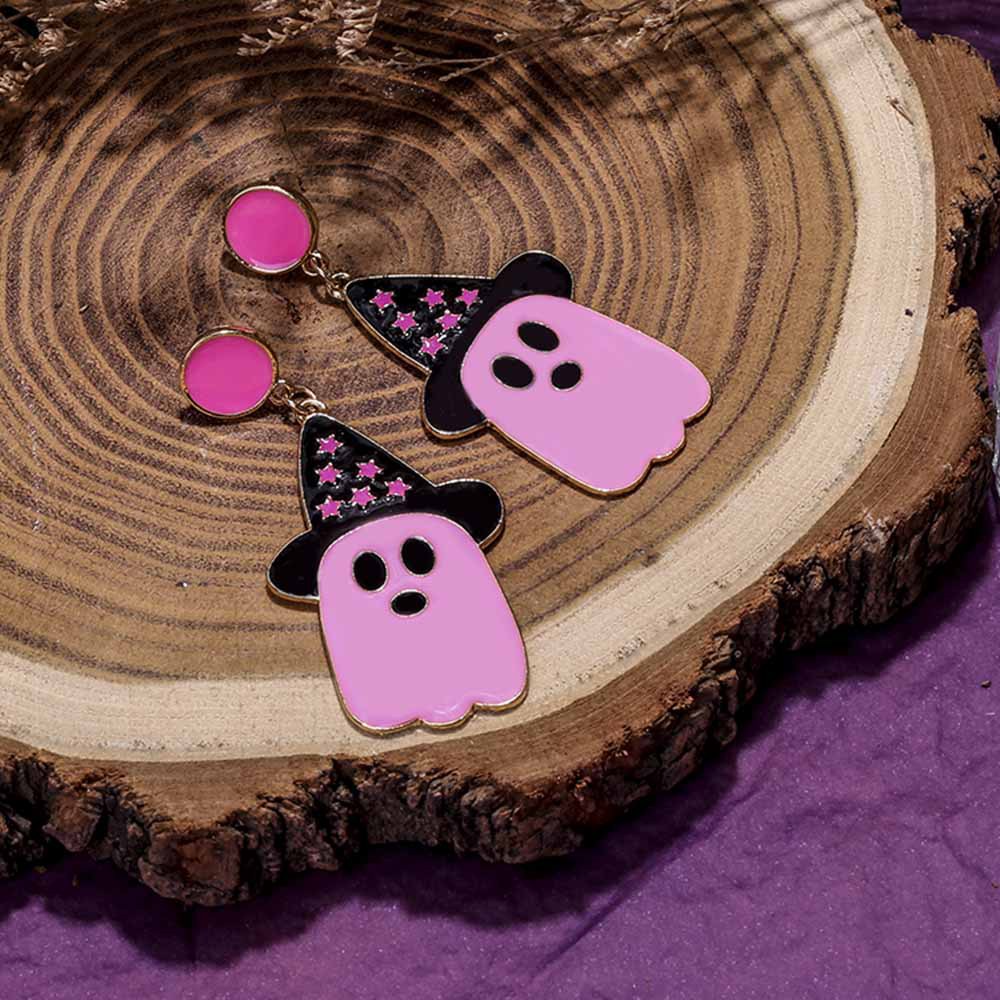 Halloween Wizard Hat & Ghost Drop Earrings - Image 2
