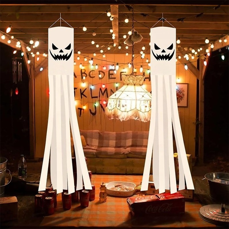 Spooky Ghost Windsock - Halloween Yard and Garden Decoration