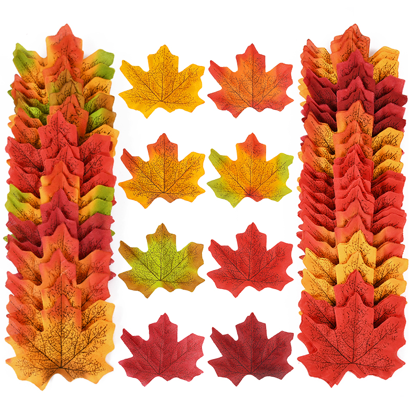 Artificial Maple Leaves – 200pcs Fall Decorations for Home, Party & Crafts - Image 6