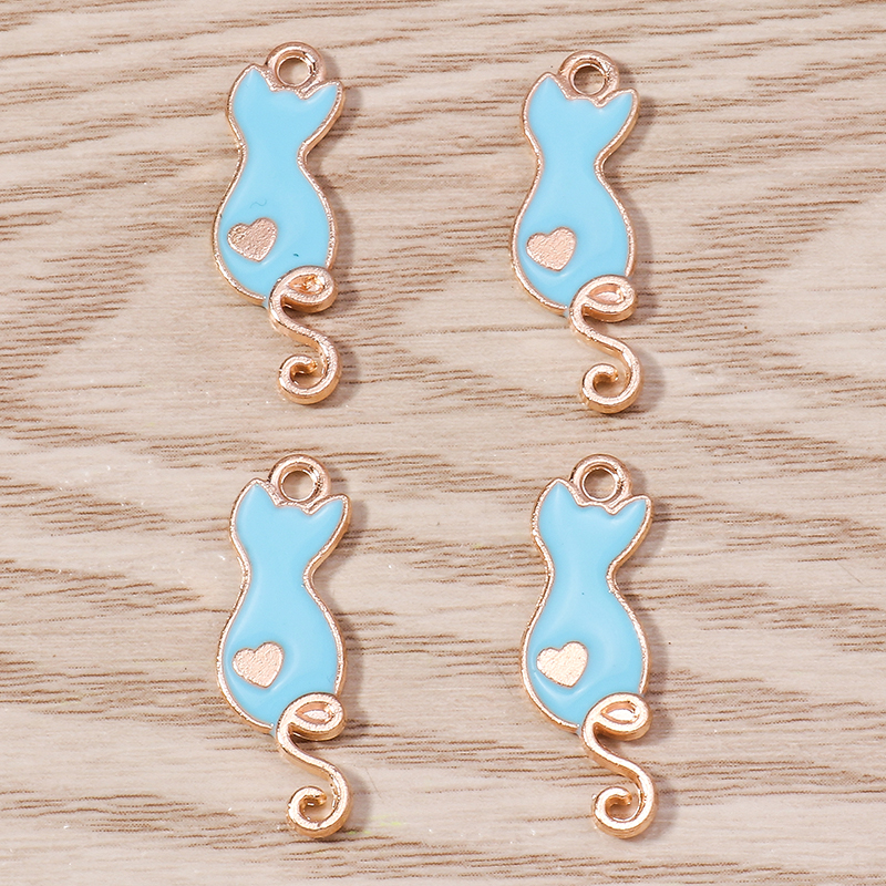 Cute Cartoon Cat Enamel Charms Set - Jewelry, Crafts & Gifts - Image 3