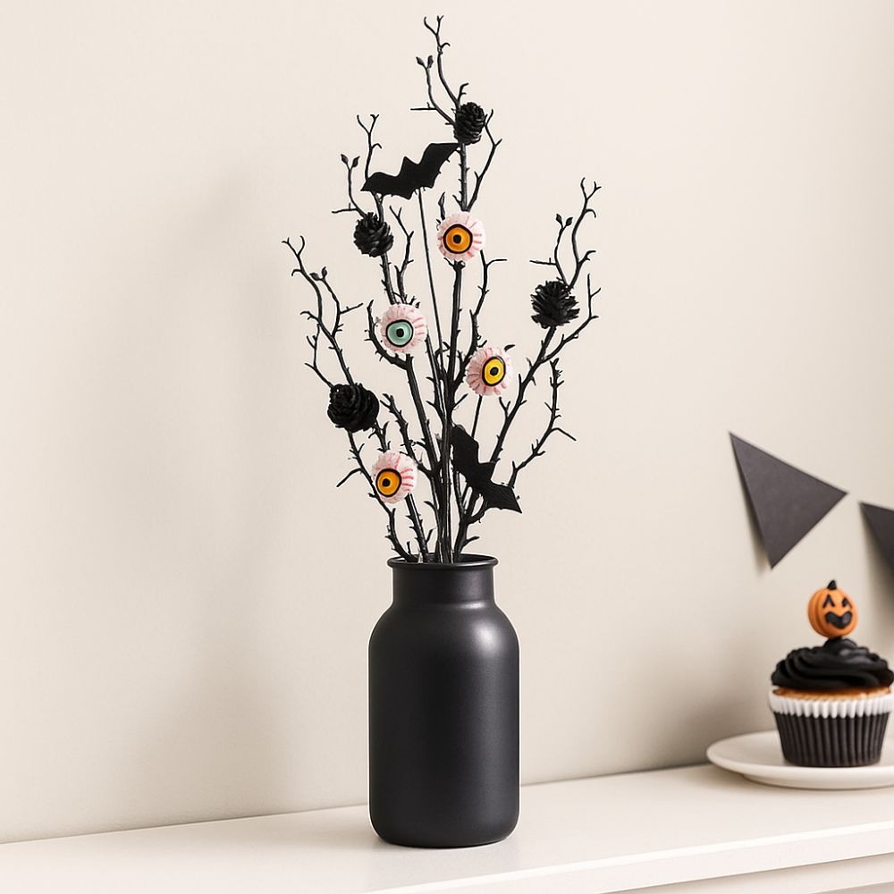 50cm Halloween Maple Bat Bouquet with Spooky Eyeball Twig Branches - Image 5
