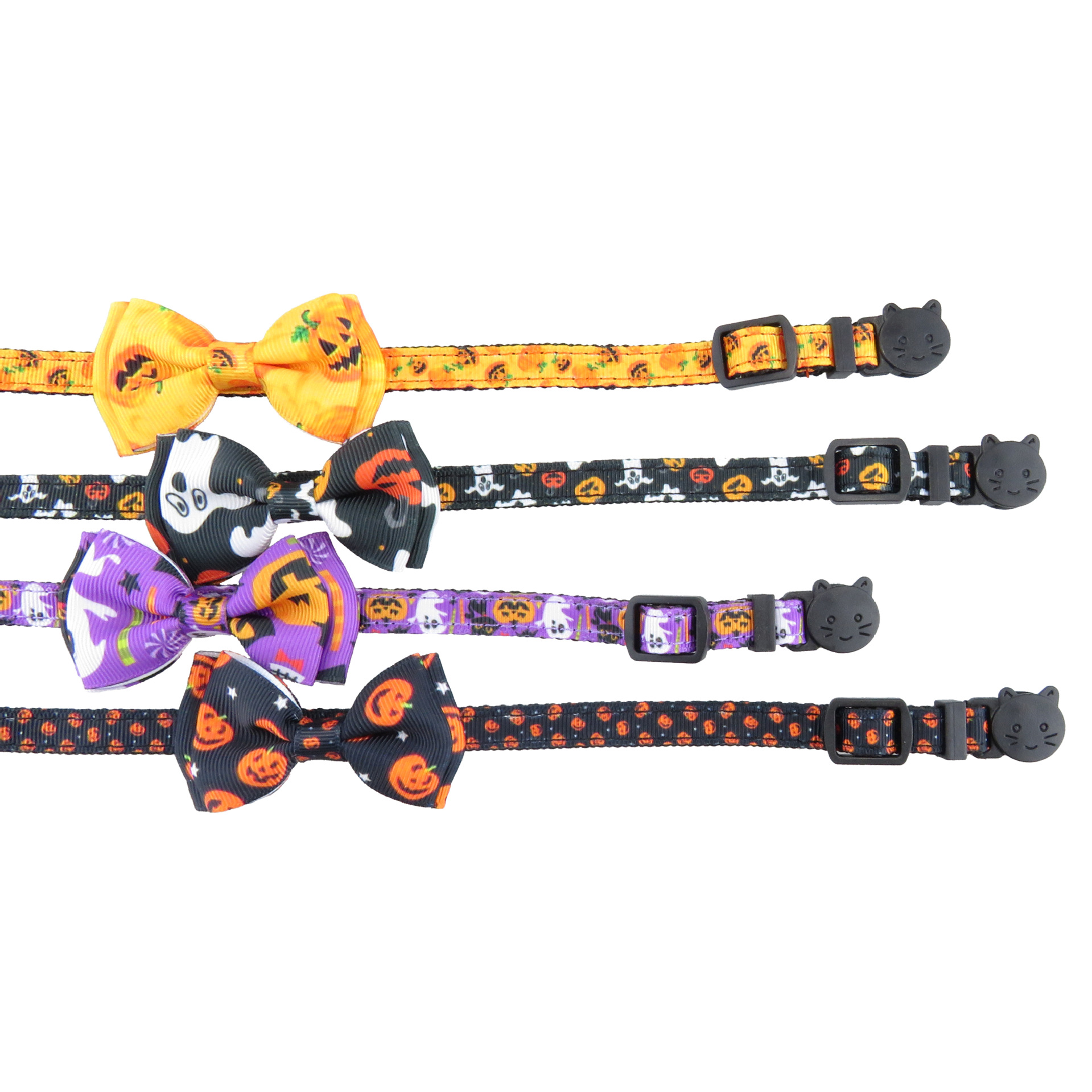 Halloween Cat Collar with Pumpkin Ghost Bow Tie and Bell - Image 4