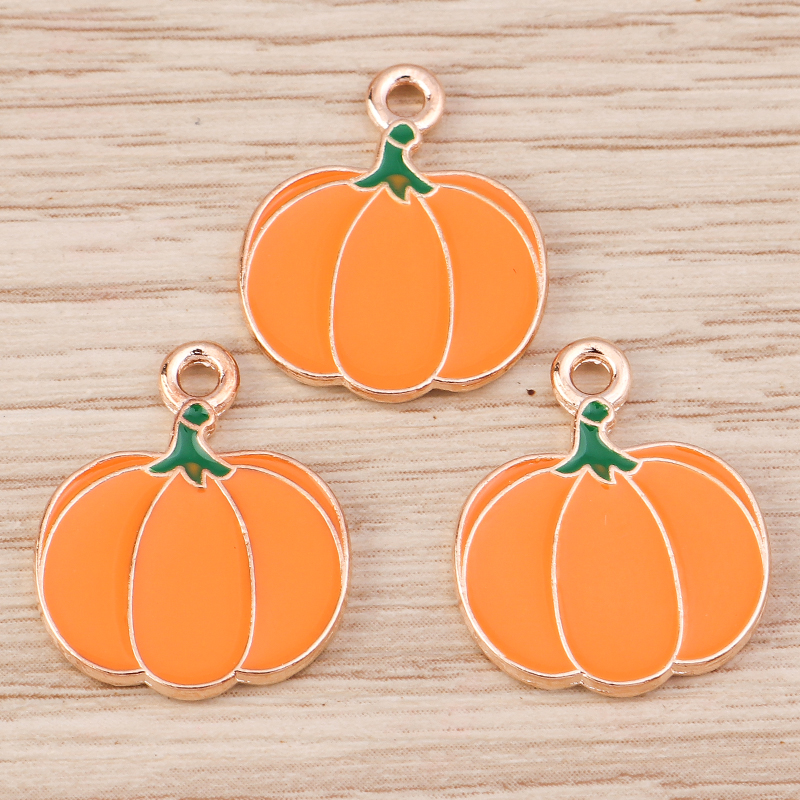 10pcs Enamel Pumpkin Charms Pendants for DIY Earrings Necklaces Bracelets - Image 4