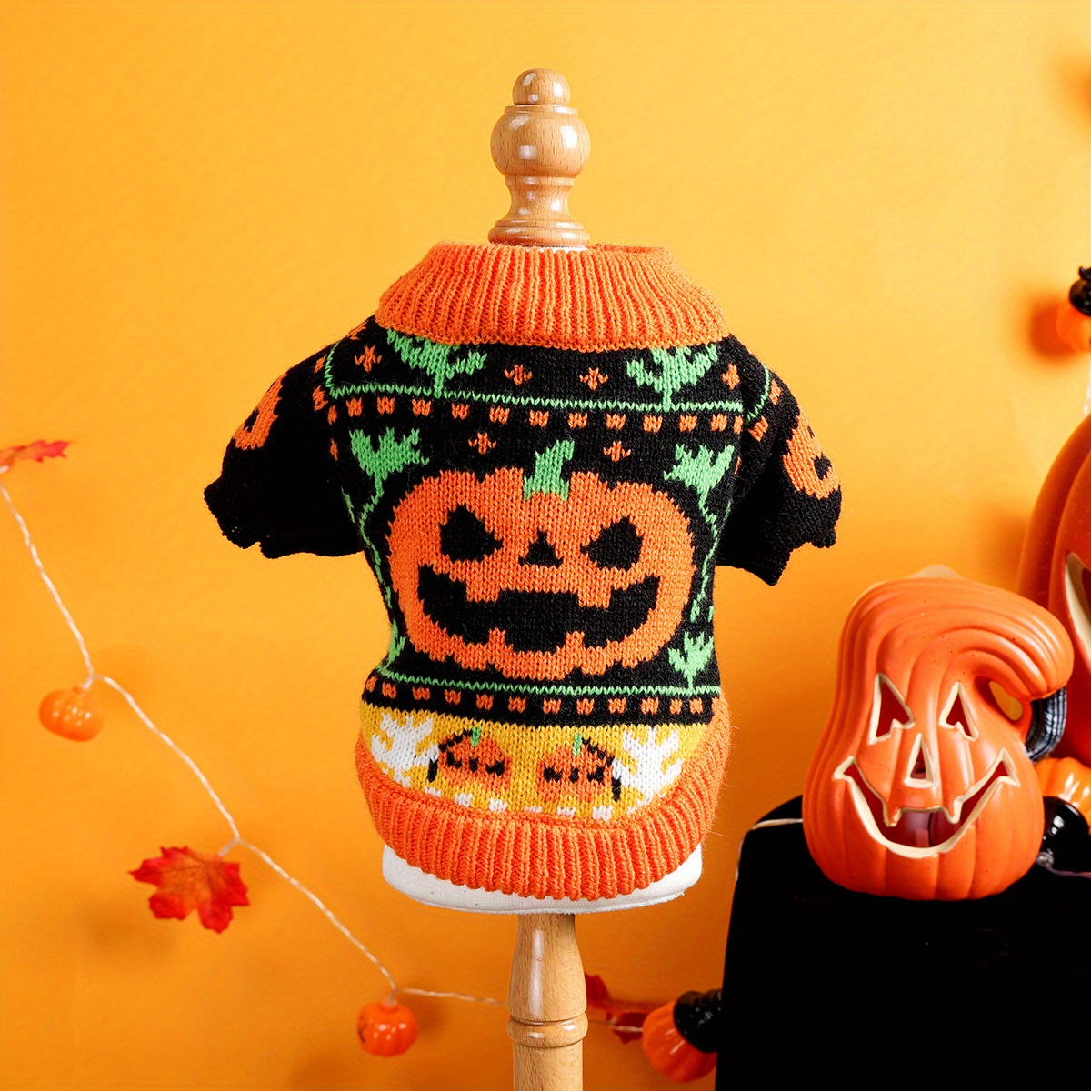 Halloween Pumpkin Pet Sweater
