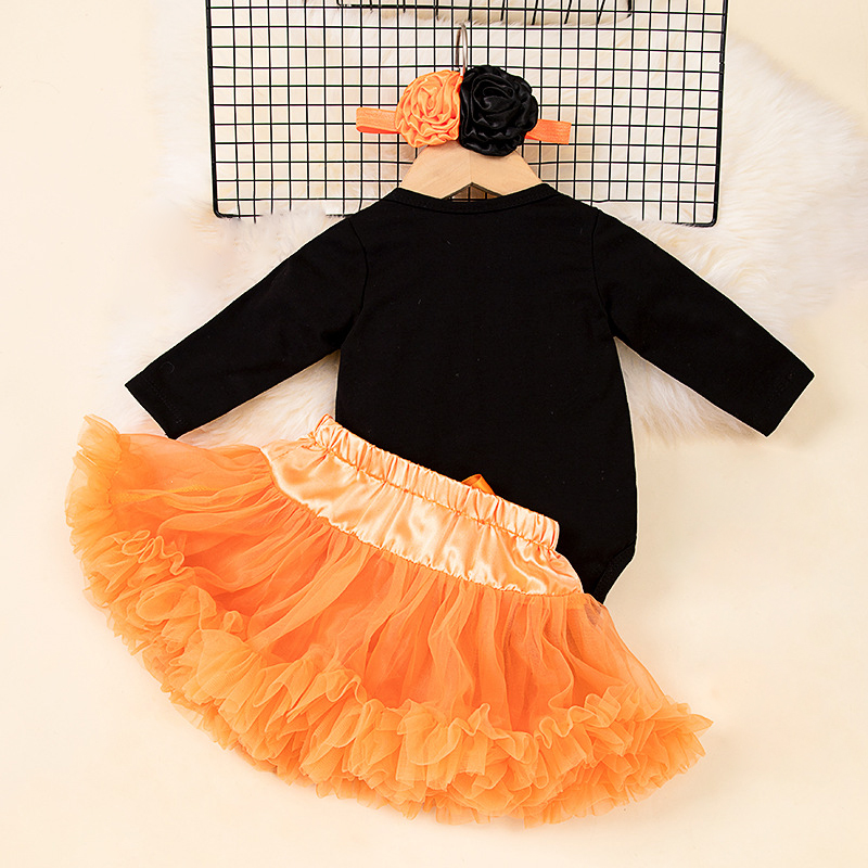 Baby Girl Halloween Princess Bodysuit with Tutu Skirt & Headband - Image 3