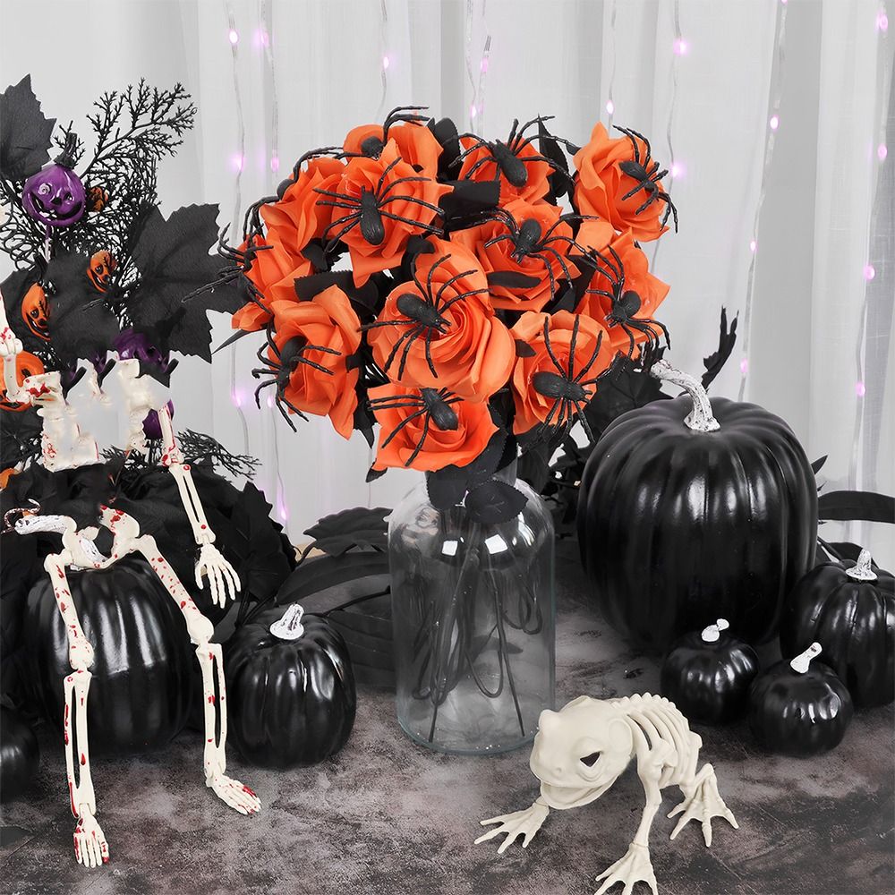 Halloween Gothic Artificial Rose with Spider - Image 2