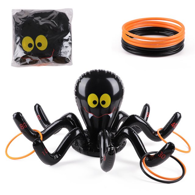 Halloween Inflatable Spider Octopus Ring Toss Game - Fun Family Halloween Party Activity