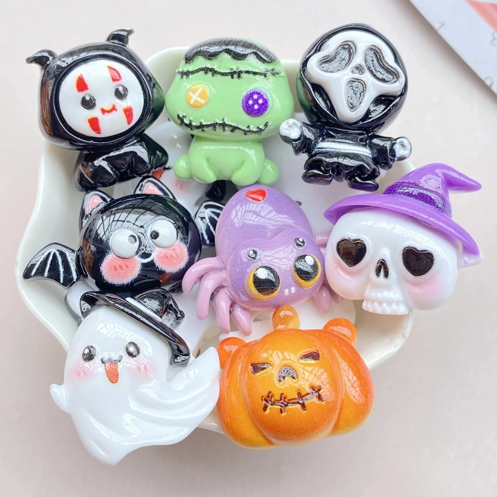 10Pcs Cute Halloween Resin Charms for DIY Crafts & Scrapbooking - Image 4