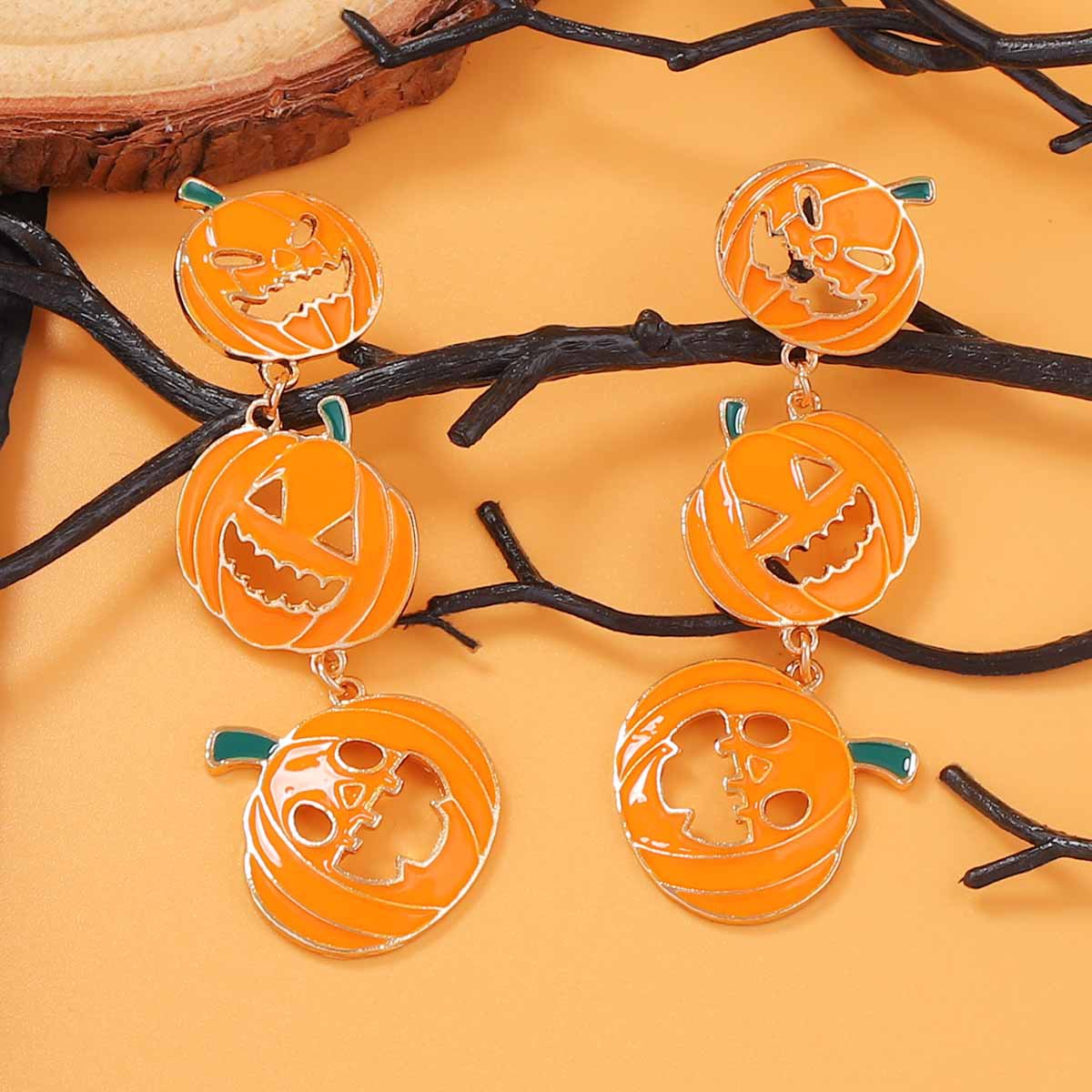 Halloween Pumpkin Ghost Earrings - Image 5