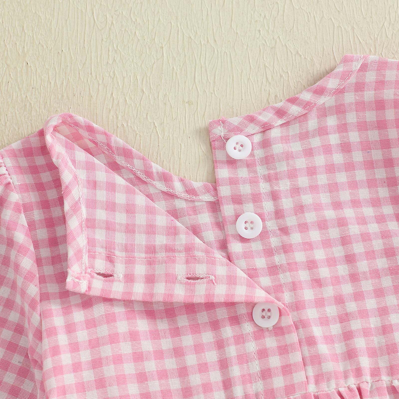 Baby Girl Halloween Plaid Romper – Long Sleeve Smocked Bodysuit for Fall - Image 4