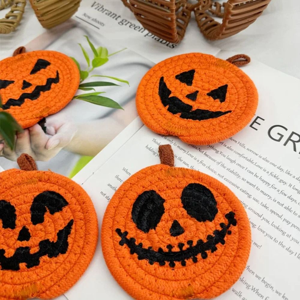 Halloween Pumpkin Coasters Set - Image 4