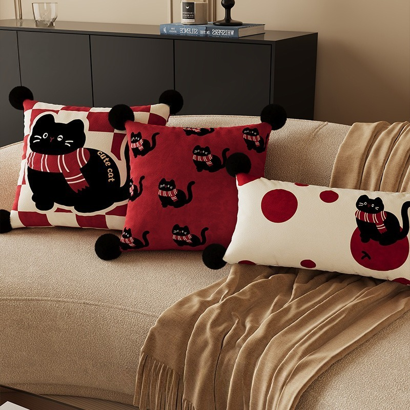 30x70in Dutch Velvet Lumbar Pillow Cover – Cute Cartoon Animal Print - Image 3