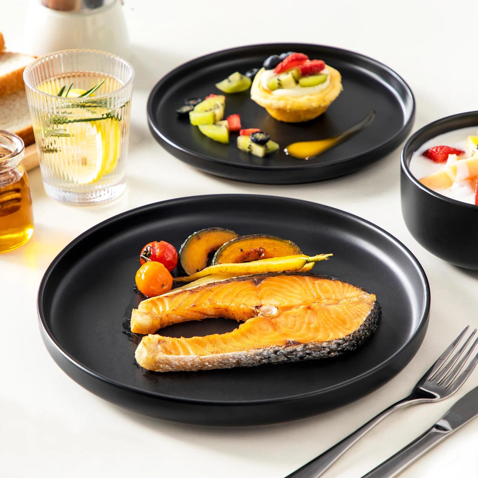 16-Piece Black Ceramic Dinnerware Set - Image 5