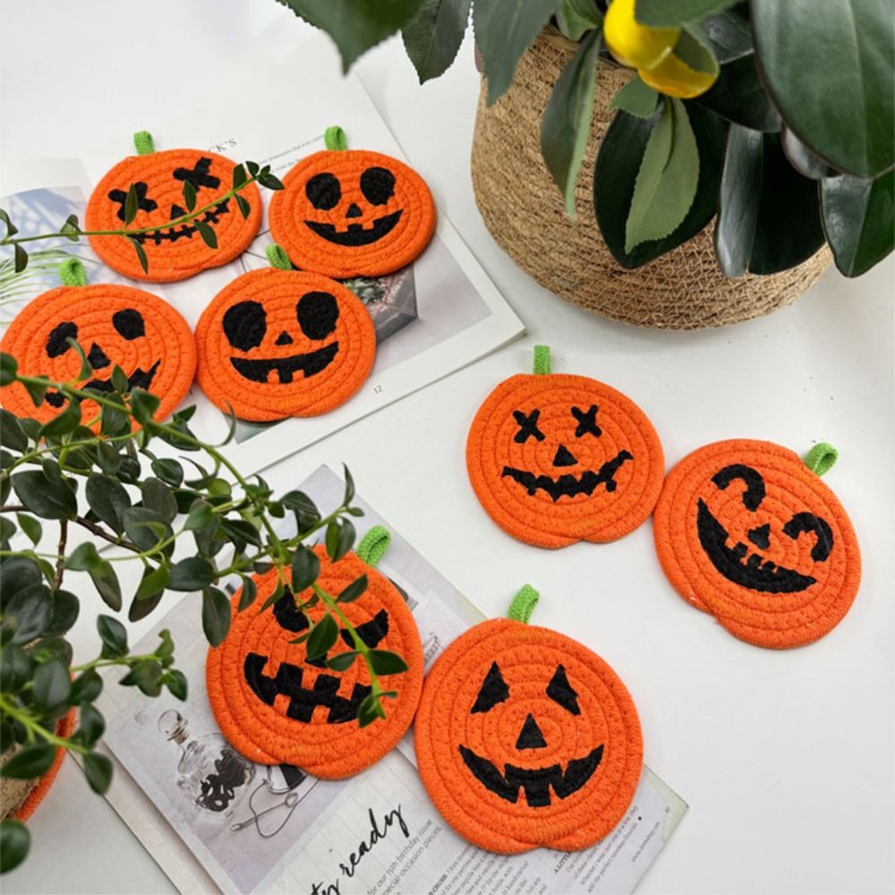 Halloween Pumpkin Coasters Set - Image 2