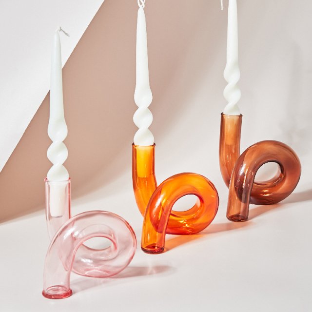Clear Glass Flower Vase & Candle Holder - Elegant Wedding Centerpiece