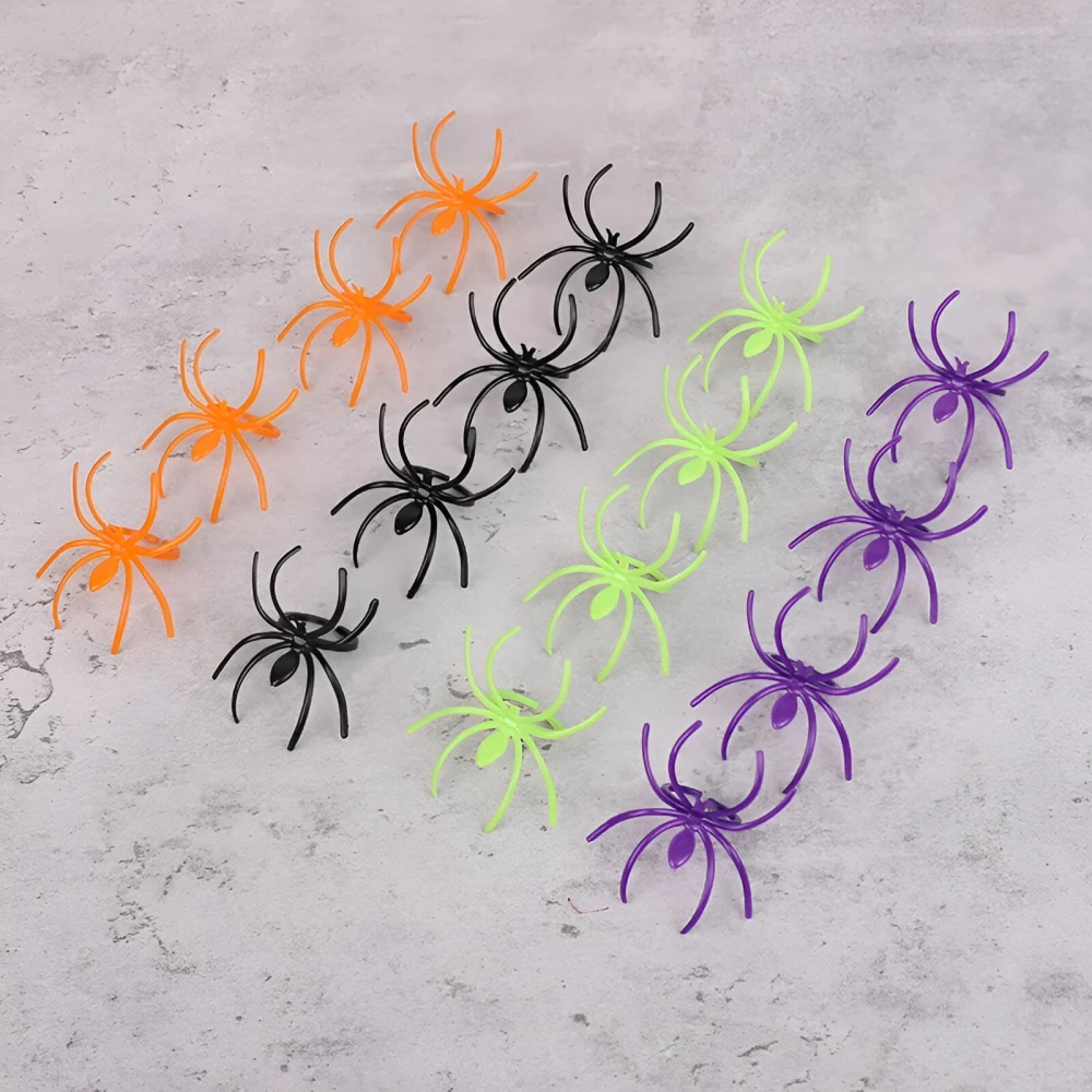 Halloween Spider Rings for Kids - 50Pcs Party Favors, Trick or Treat Accessories - Image 4